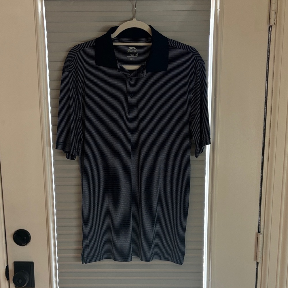 Slazenger Dark Blue Striped Polo Shirt